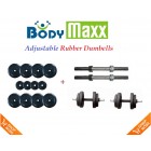 10 KG Body Maxx Adjustable Weight Lifting Rubber Dumbells Sets